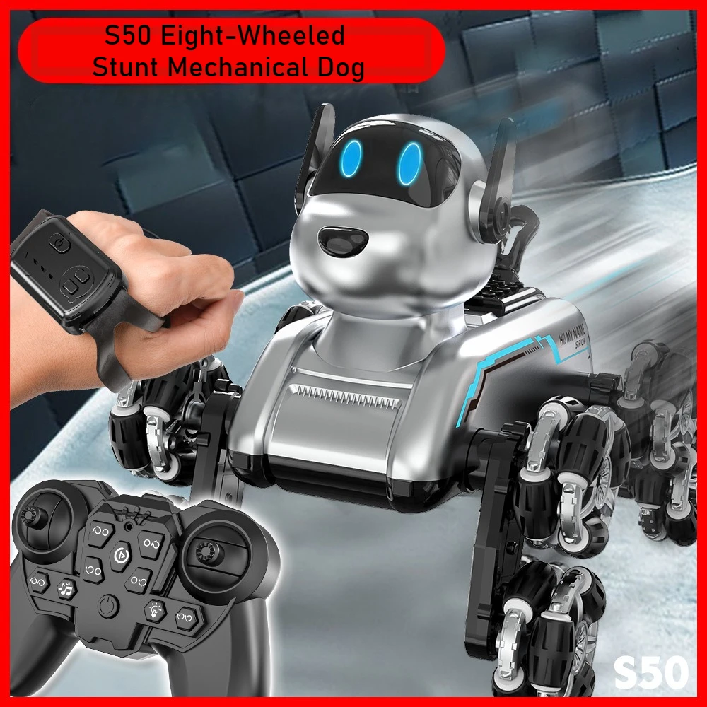 Dog Toys - Inteligentny robot-pies S50, sterowany gestami, zmieniający