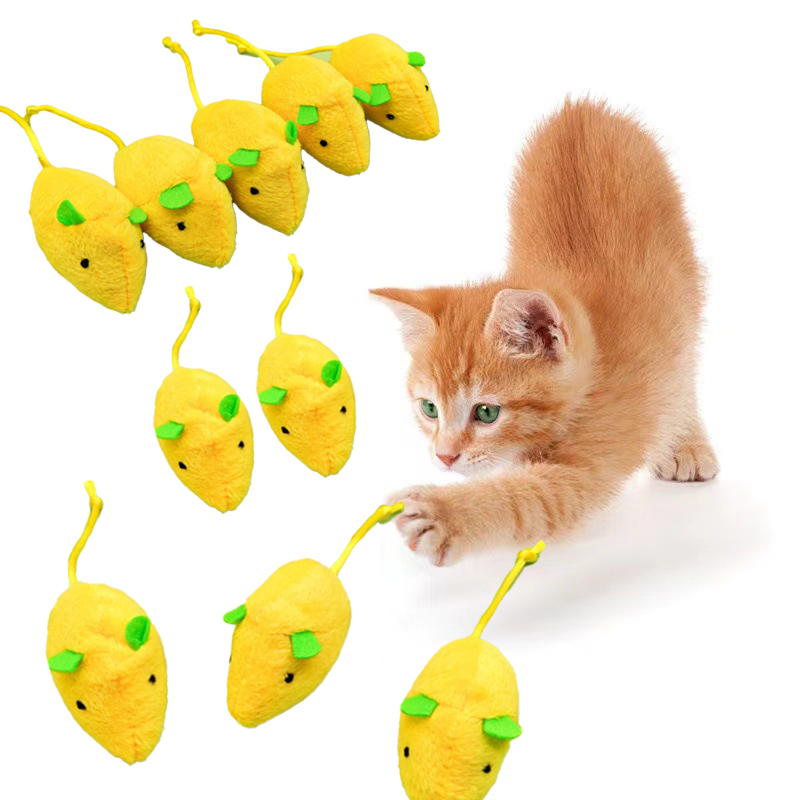 Catnip Interactive Plush Mouse - Zabawki dla kota w kształcie myszy,